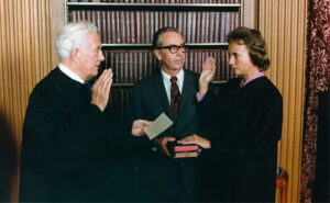 Sandra Day O'Connor taking oath of office