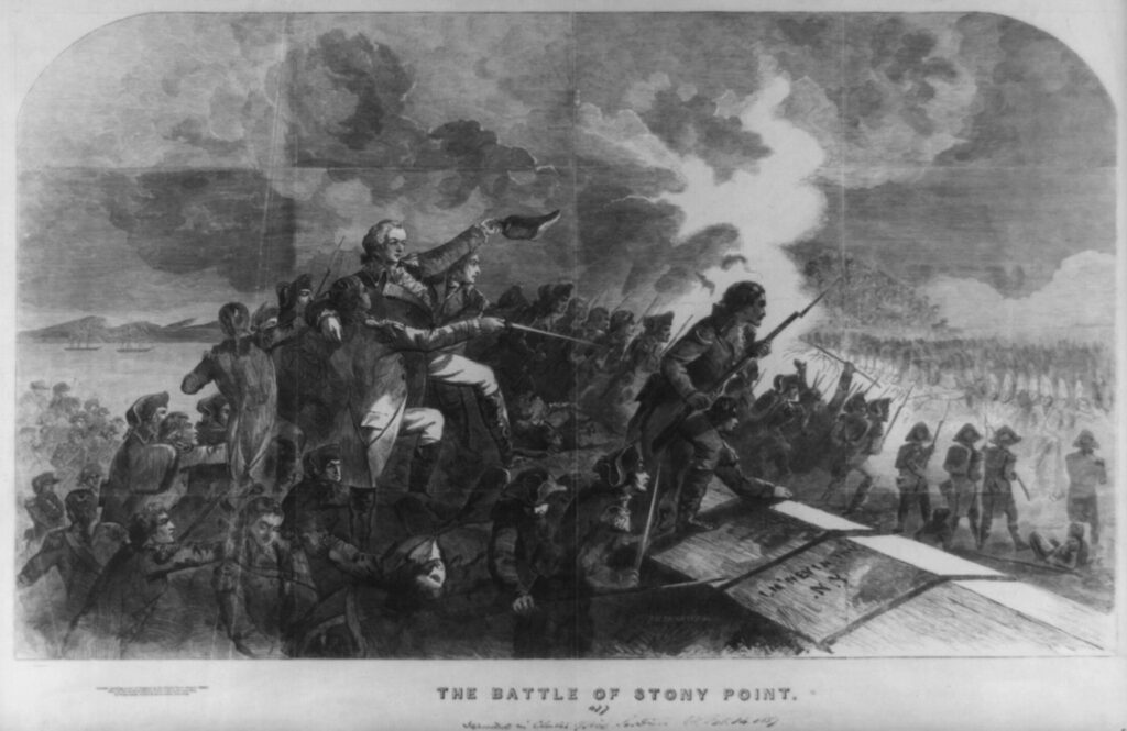 Illustration depicting the nighttime assault at the Battle of Stony Point