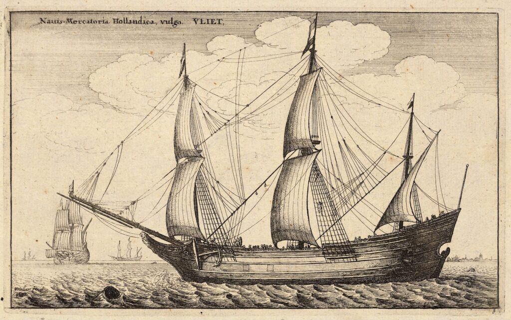 Illustration of an 18th-century American merchant ship