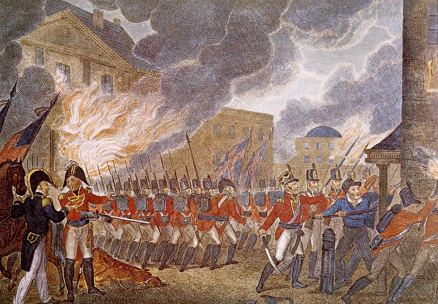Painting depicting the British burning Washington