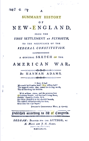 Title pages of early editions of A Summary History of New England from the First Settlement of Plymouth