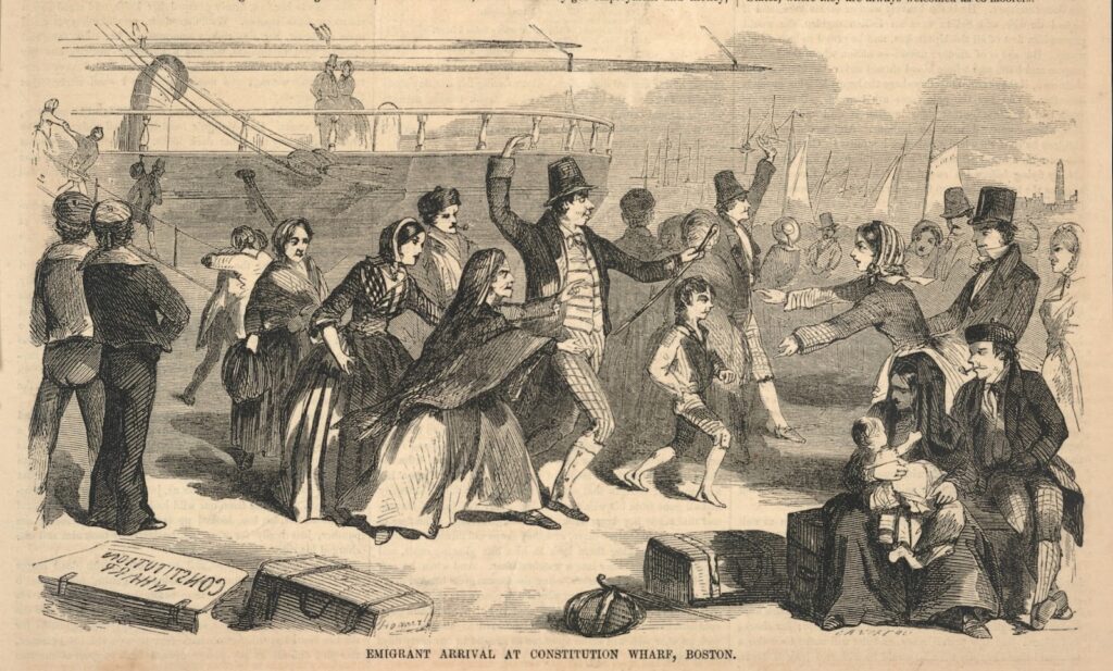 Image showing immigrants arriving at Constitution Wharf in Boston