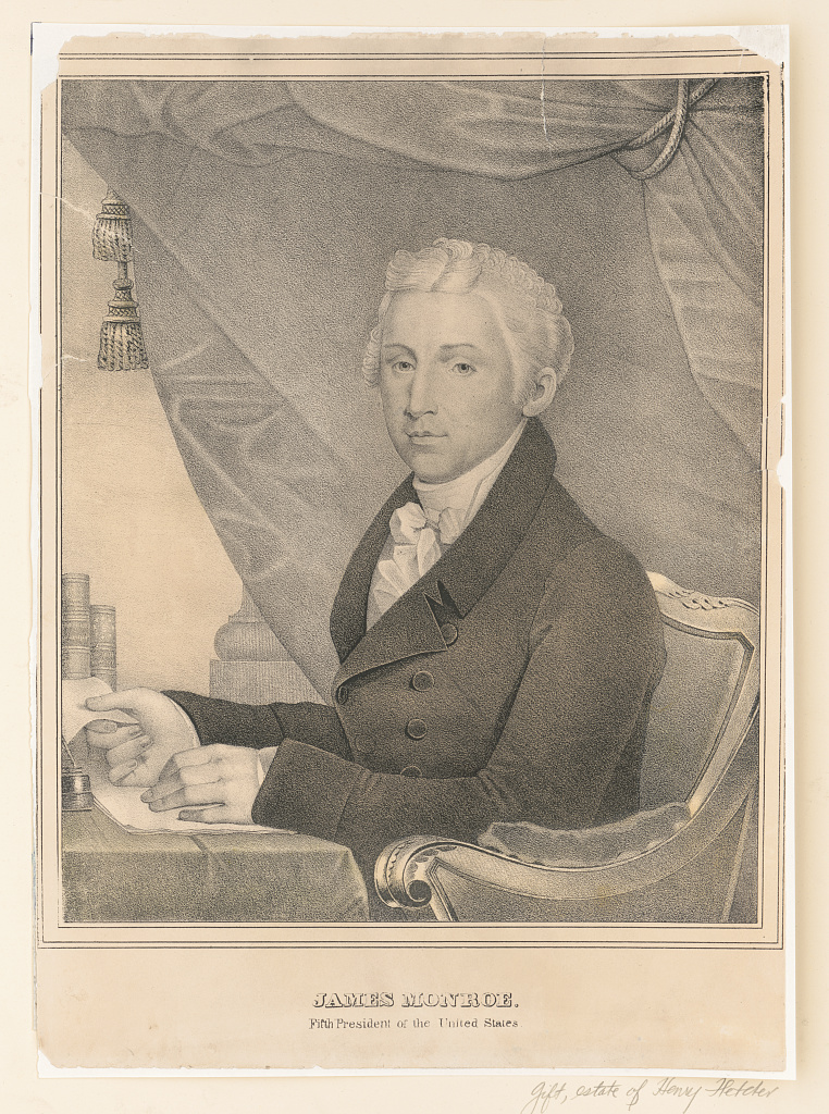  Official portrait of President James Monroe, fifth president of the United States.