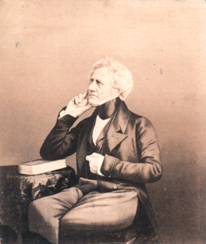 A small, undated 19th-century photographic portrait of Sir John Herschel by an unidentified photographer, from the Smithsonian's collection of scientist portraits.