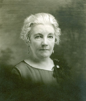 A formal portrait photograph of Laura Ingalls Wilder.